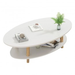 FINE Coffee Table (with shelf) 100x50x43cm White/Natural