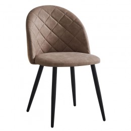 BELLA Chair Metal Black/Suede Beige Fabric