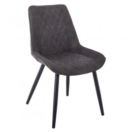 MORGAN Chair Metal Black Paint/Suede Grey Fabric