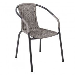 BALENO Armchair Steel Anthracite/Mixed Grey Wicker