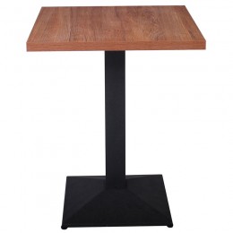 MARCO Table 60x60cm Walnut Melamine/Black Base 41x41cm