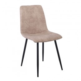 ARIA Chair Metal Black, Beige Suede Fabric
