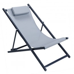 DECK Lounger Steel Anthracite/Textilene Grey