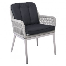 ALLEY Armchair Alu/Wicker Grey/Cushions Anthracite