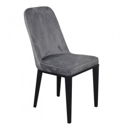 CASTER Chair Metal Black Paint/Grey Velure Fabric