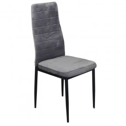 JETTA Chair Grey Velure Fabric (Black paint)