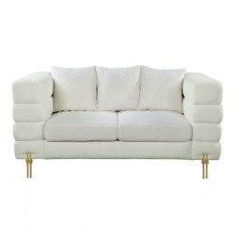 MORRIS Sofa 2-Seater White Teddy Fabric