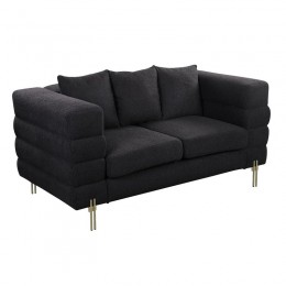 MORRIS Sofa 2-Seater Black Teddy Fabric
