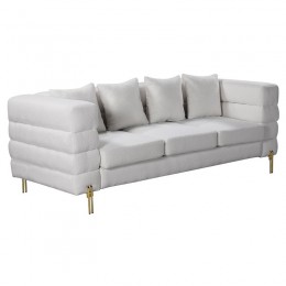 MORRIS Sofa 3-Seater White Fabric
