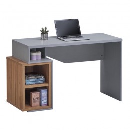 PC Desk (3 shelves) 120x50cm Grey/Light Walnut