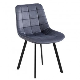 MYRIAM Chair Metal Black/Fabric Velure Dark Grey