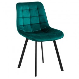 MYRIAM Chair Metal Black/Fabric Velure Forest Green