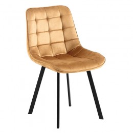 MYRIAM Chair Metal Black/Fabric Velure Beige