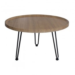 MATRIX Coffee Table D.76x45cm Natural/Metal Black