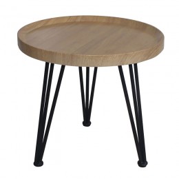 MATRIX Coffee Table D.50x46cm Natural/Metal Black