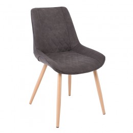 MORGAN Chair Natural Metal Paint/Suede Grey Fabric