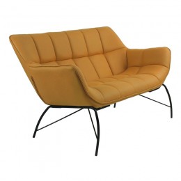 ADAMS 2-Seater Sofa Yellow Fabric