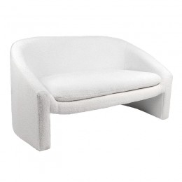 BONO 2-Seater Sofa Teddy White Fabric