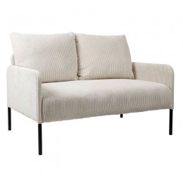 ALBERTO 2-Seater Sofa Corduroy Cream Fabric