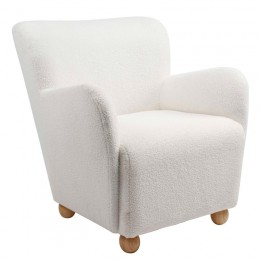 AROMA Armchair Teddy White Fabric