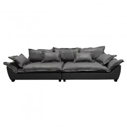 DARBY 3-Seater Sofa Dark Grey Nabuk Fabric