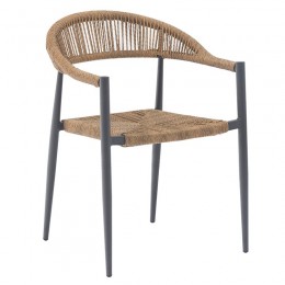 MADY Armchair Alu Anthracite/Wicker Natural