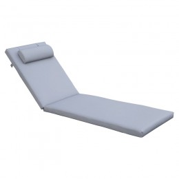 SUNLOUNGER Cushion w/Headrest Grey Fabric (Water Repellent) 196x60/7 Velcro