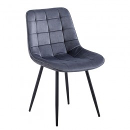 MYRIAM-R Chair Metal Black/Fabric Velure Dark Grey