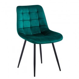 MYRIAM-R Chair Metal Black/Fabric Velure Forest Green