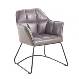POLLY Armchair Metal Black/Suede Fabric Cappuccino