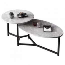 TRONIC Double Coffee Table 125x60cm Metal Black/Grey