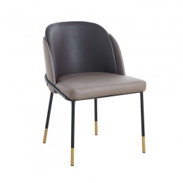 SELECT Chair Metal Black Paint, Pu Cappuccino/Dark Brown