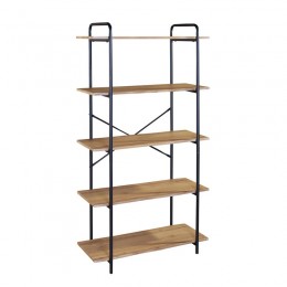 BOOKCASE 80x34x144cm Metal Black/Sonoma