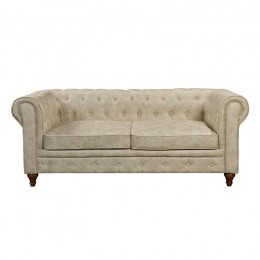 CHESTERFIELD 3-Seater Sofa Beige Fabric