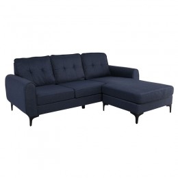 GERRY Reversible Corner Sofa Fabric Blue Black