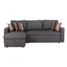 MONTREAL-W Reversible Storage Corner Sofabed Fabric Grey