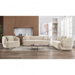 CARACAS Sofa Set (1+2+3) Beige Fabric