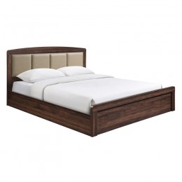 LIFE LUX Bed 160x200 Walnut/Headboard Pu Beige