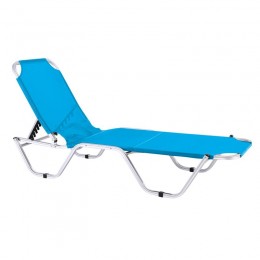 CRETA Alu Lounger, Light Blue Textilene