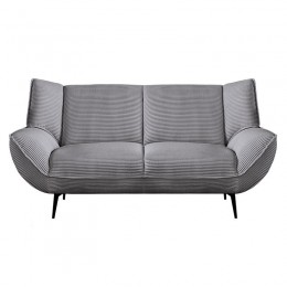 EMERALD 2-Seater Sofa Grey Corduroy Fabric