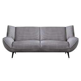 EMERALD 3-Seater Sofa Grey Corduroy Fabric
