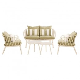ASTRID Set (5pcs) PP-Metal Cream/Cushions Sandy Green