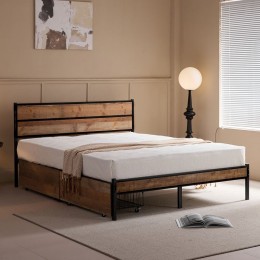 PALLET Bed With Drawers (for Mattress 160x200cm) Antique Oak