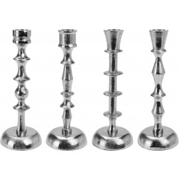 ALUMINUM CANDLE HOLDER SILVER IN 4 DESIGNS A16000320