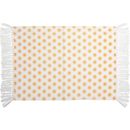 RUG WHITE WITH YELLOW SUNS PRINT COTTON 60X90CM A35822700
