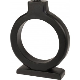 CANDLE WOODEN CIRCLE 25CM BLACK A68100040