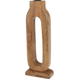 WOODEN CANDLE HOLDER OVAL 30CM NATURAL A68100060