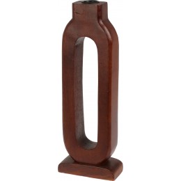 WOODEN CANDLE HOLDER OVAL 30CM WALNUT A68100080