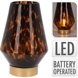 BATTERY LAMP BROWN GLASS 24cm AC6007000