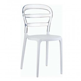 Bibi White-Clear Chair PP/Polycarbonate 42x50x85cm 32.0050